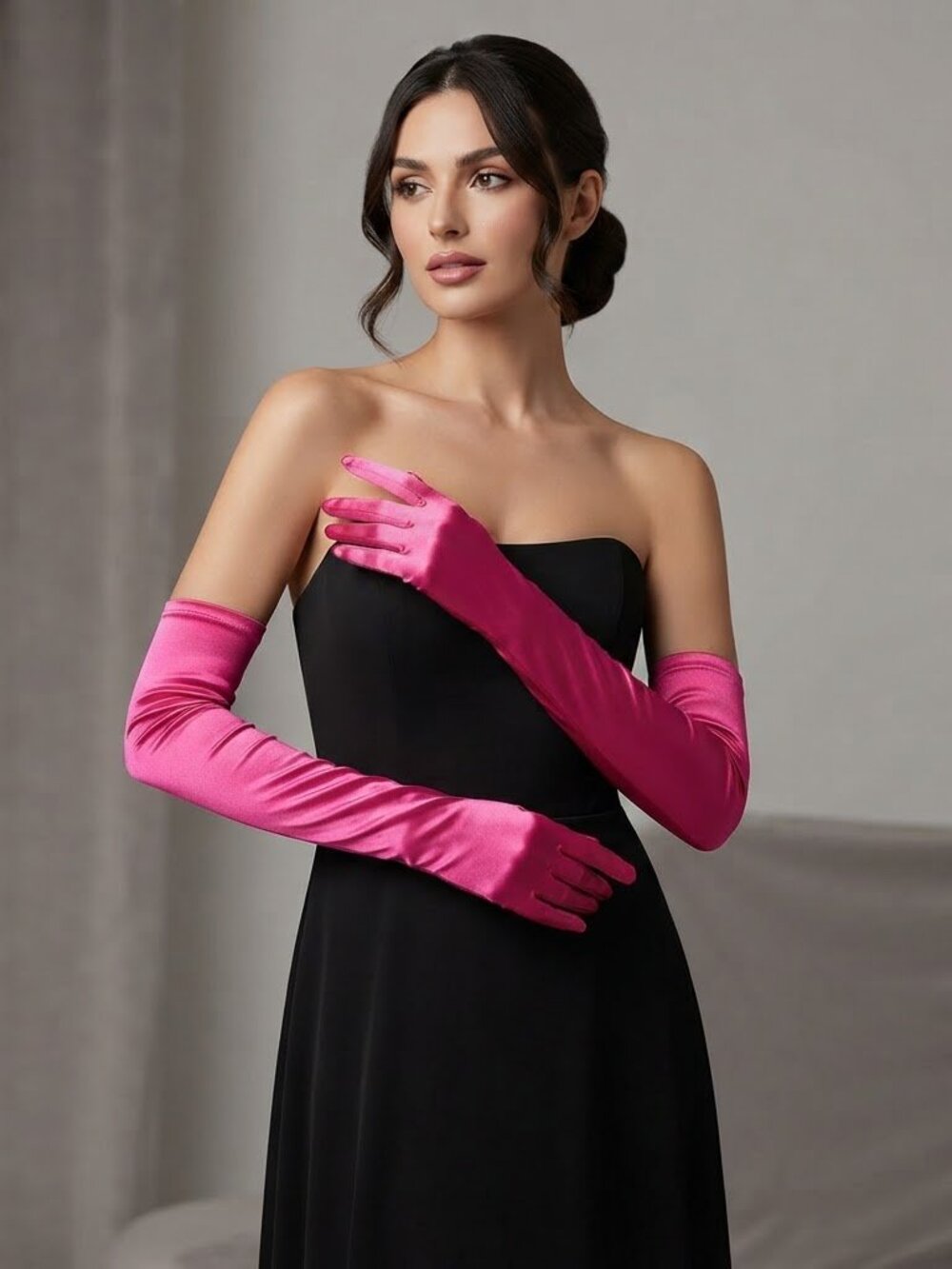 Classic Satin Glossy Long Gloves Party Bridal Dance Opera Length Gloves Hallowee